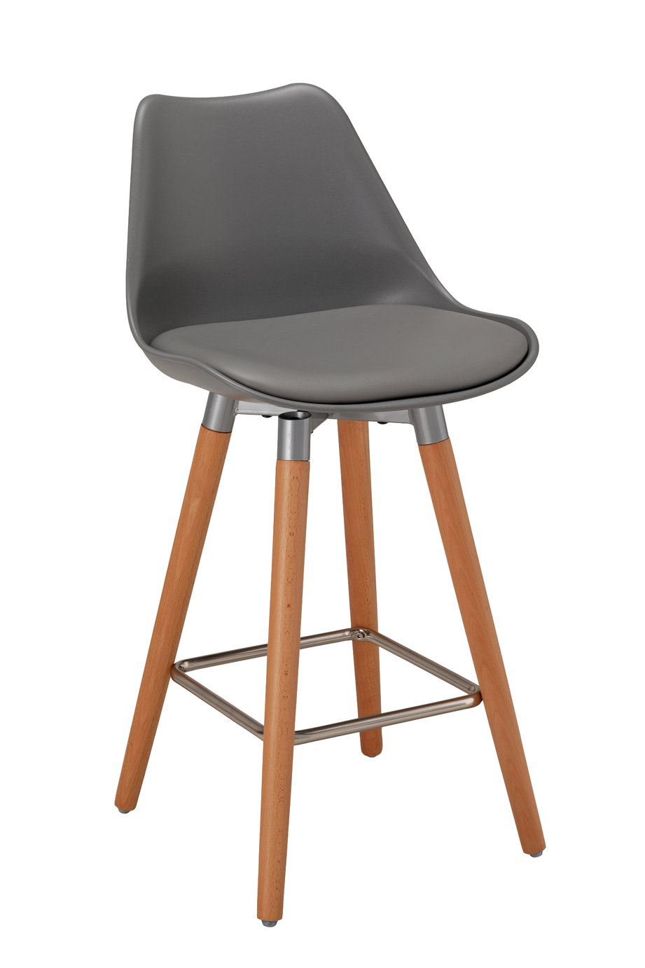 Argos Home Charlie Upholstered Bar Stool - Grey