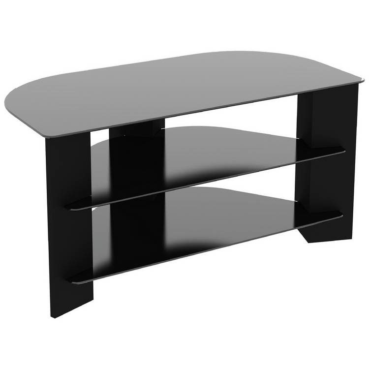 AVF Wood Effect Up To 42 Inch TV Corner Stand - Black 0