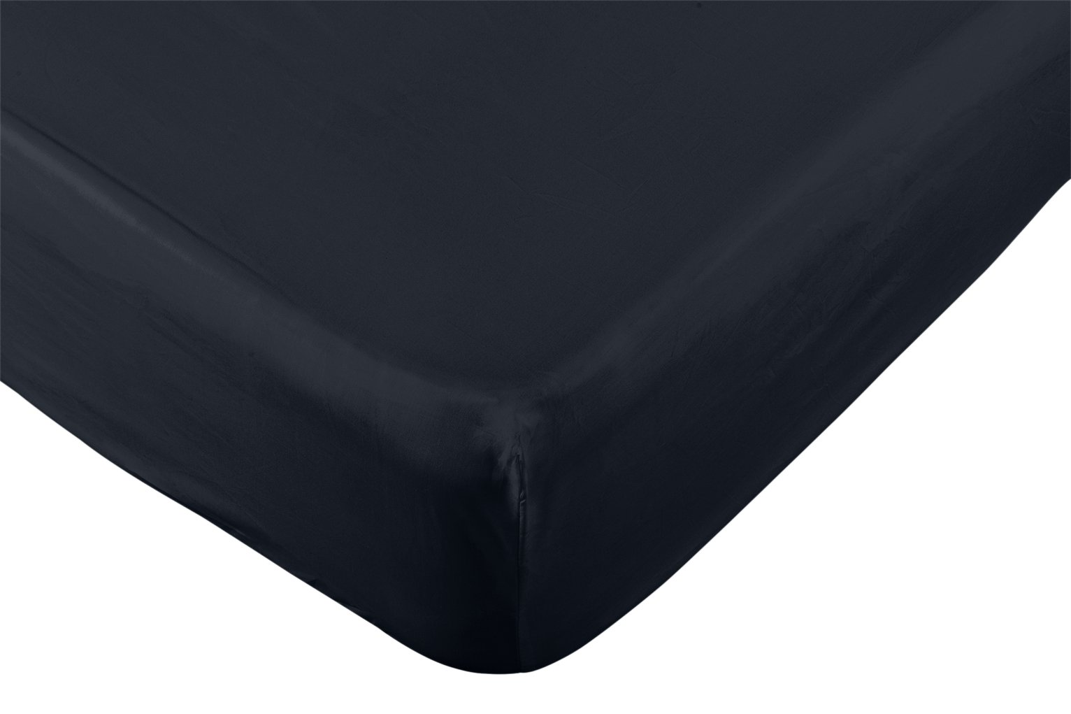 Habitat Pure Cotton 200TC Navy Fitted Sheet - Single