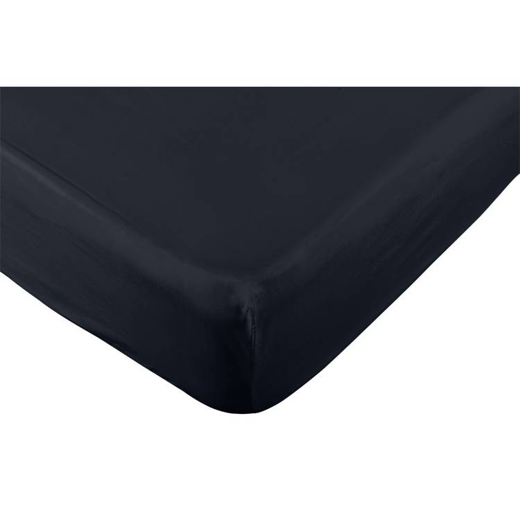 Habitat Pure Cotton 200TC Navy Fitted Sheet - Single 0