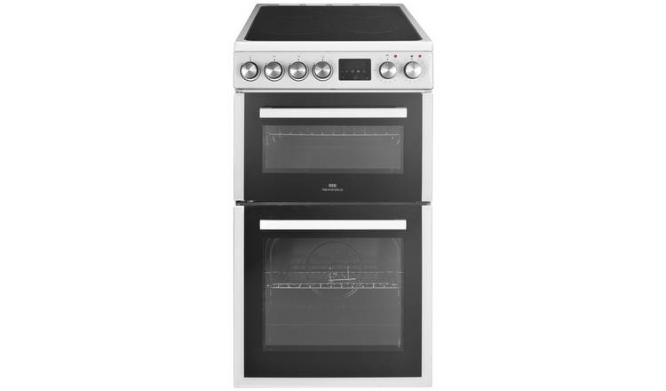 New World NWLS50DCW 50cm Double Oven Electric Cooker - White