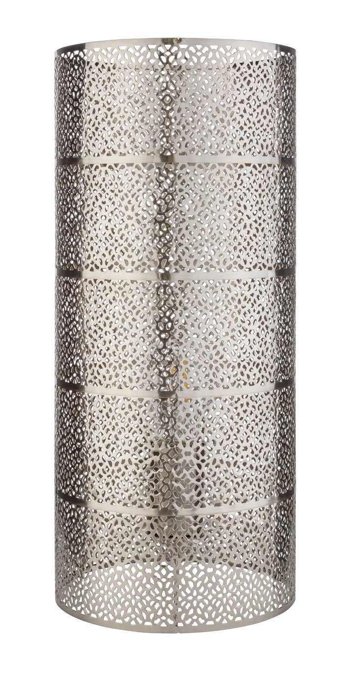 Argos Home Fretwork Table Lamp - Nickel