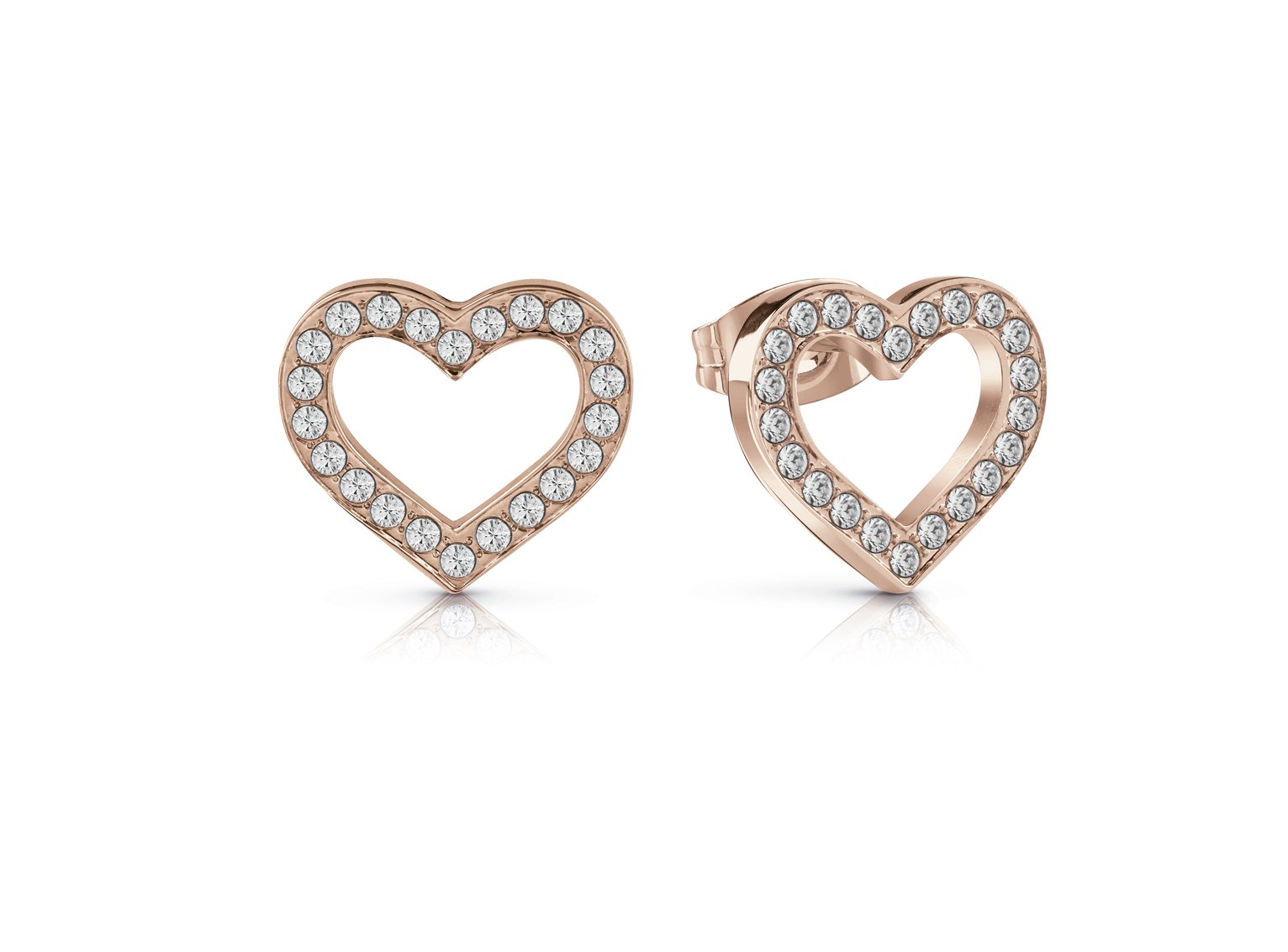 guess rose gold heart earrings