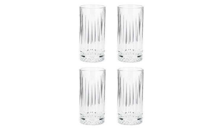 Habitat Pressed Set of 4 Hi Ball Glasses