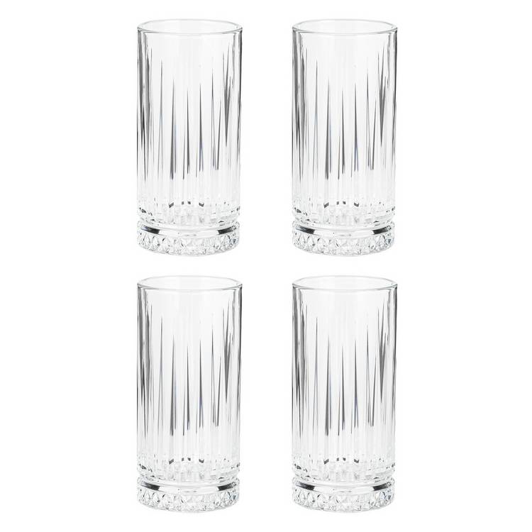 Habitat Pressed Set of 4 Hi Ball Glasses 0