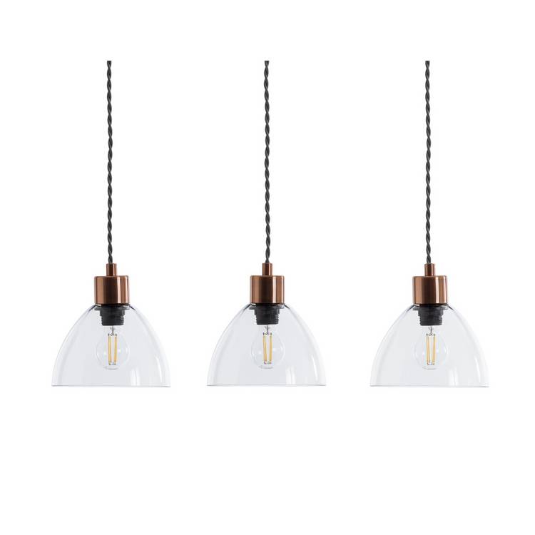 Argos Home Highland Lodge Metal 3 Light Pendant Light - Grey 0