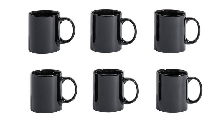 Argos Home Set of 6 Mugs - Black