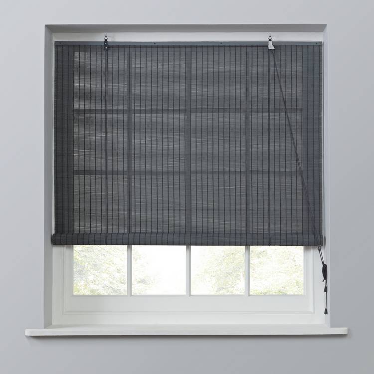 Habitat Bamboo Grey Roller Blind - 120cm 0