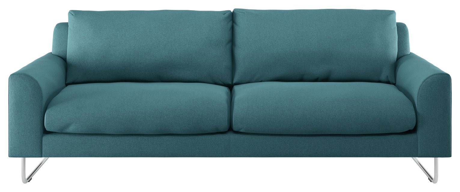 Habitat Lyle Fabric 3 Seater Sofa - Teal
