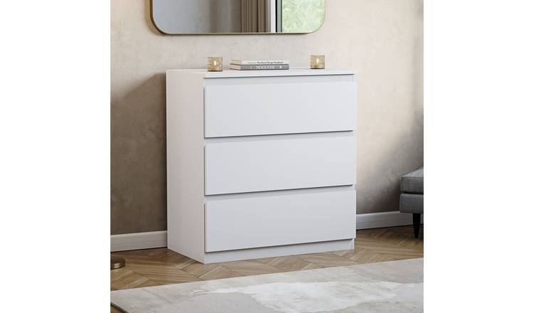 Vida Designs Denver 3 Drawer Chest - White