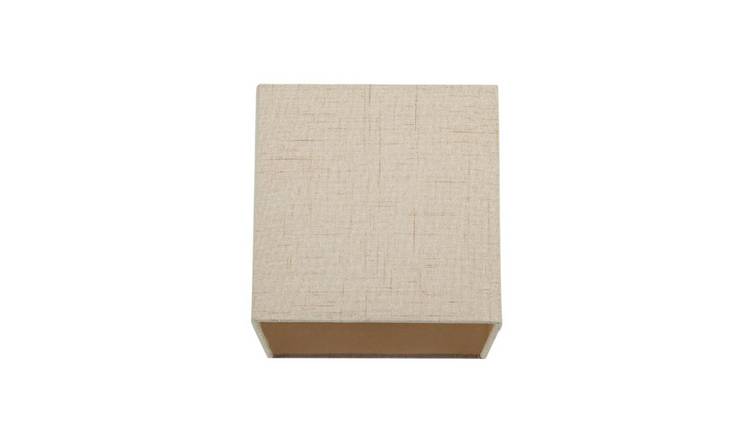 Happy Homewares Sleek Taupe Linen Fabric Small Square Lampshade - 16cm