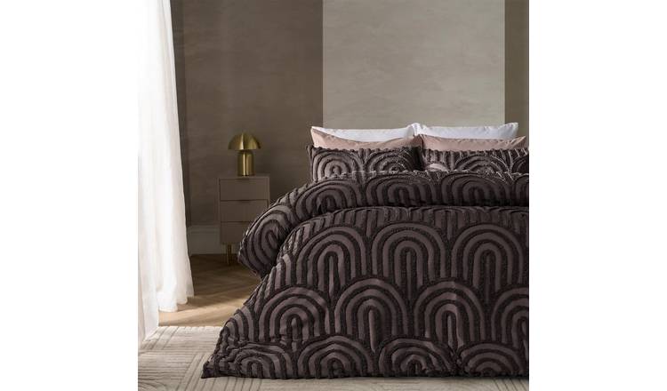 OHS Coffee Tufted Arches Bedding Set Duvet Cover Set - Double