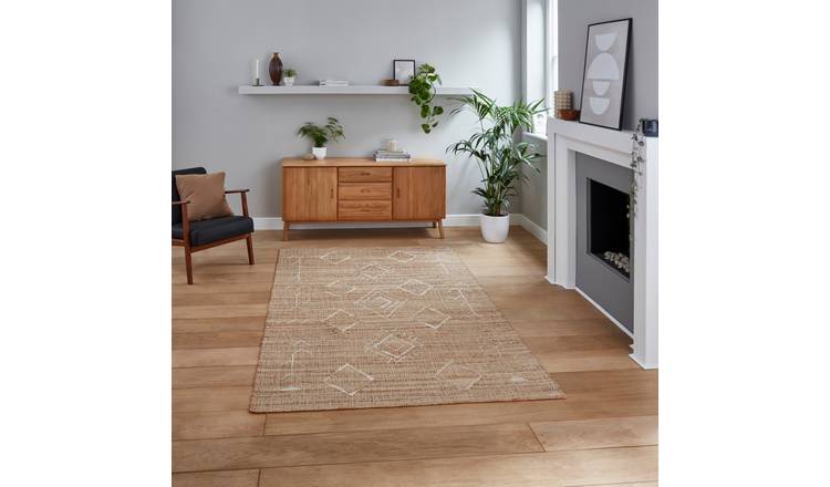Mega Flooring Beige Handmade Geometric Rug - 120 x 170cm