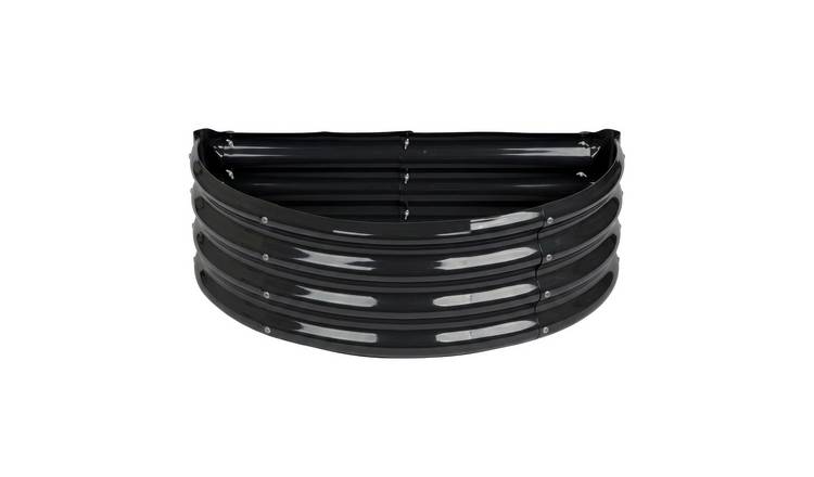 Harbour Housewares Semicircular Raised Garden Bed 90cm x 45cm - Anthracite