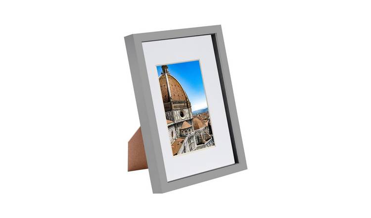 Nicola Spring 3D Box Photo Frame - 8x12" with Mount - Grey & White