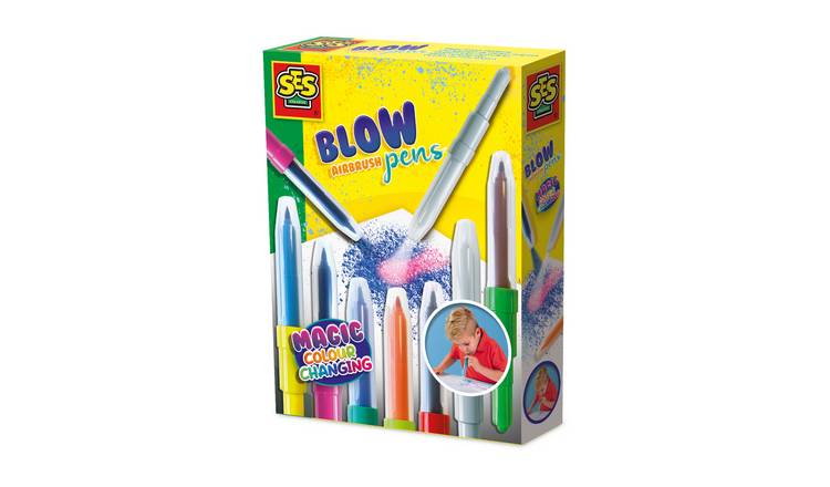 SES Creative Blow Airbrush Pens Colour Changing Kids Craft Set