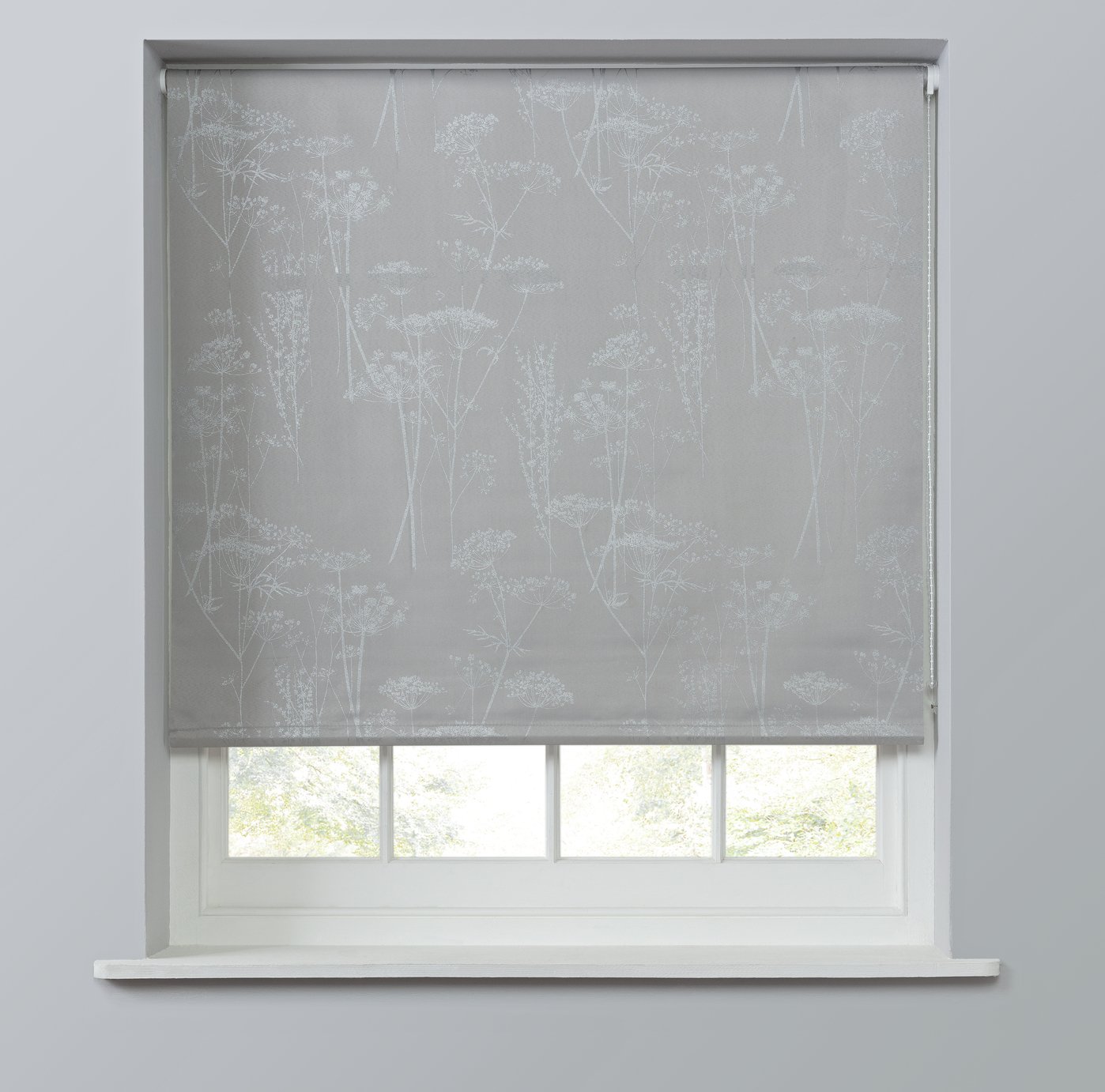 Argos Home Metallic Floral Blackout Roller Blind - 3ft