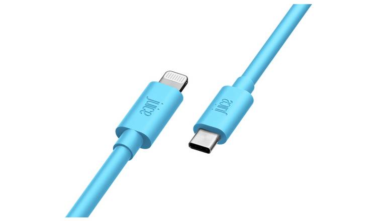 Juice Lightning to USB Type C 2m Charging Cable - Aqua
