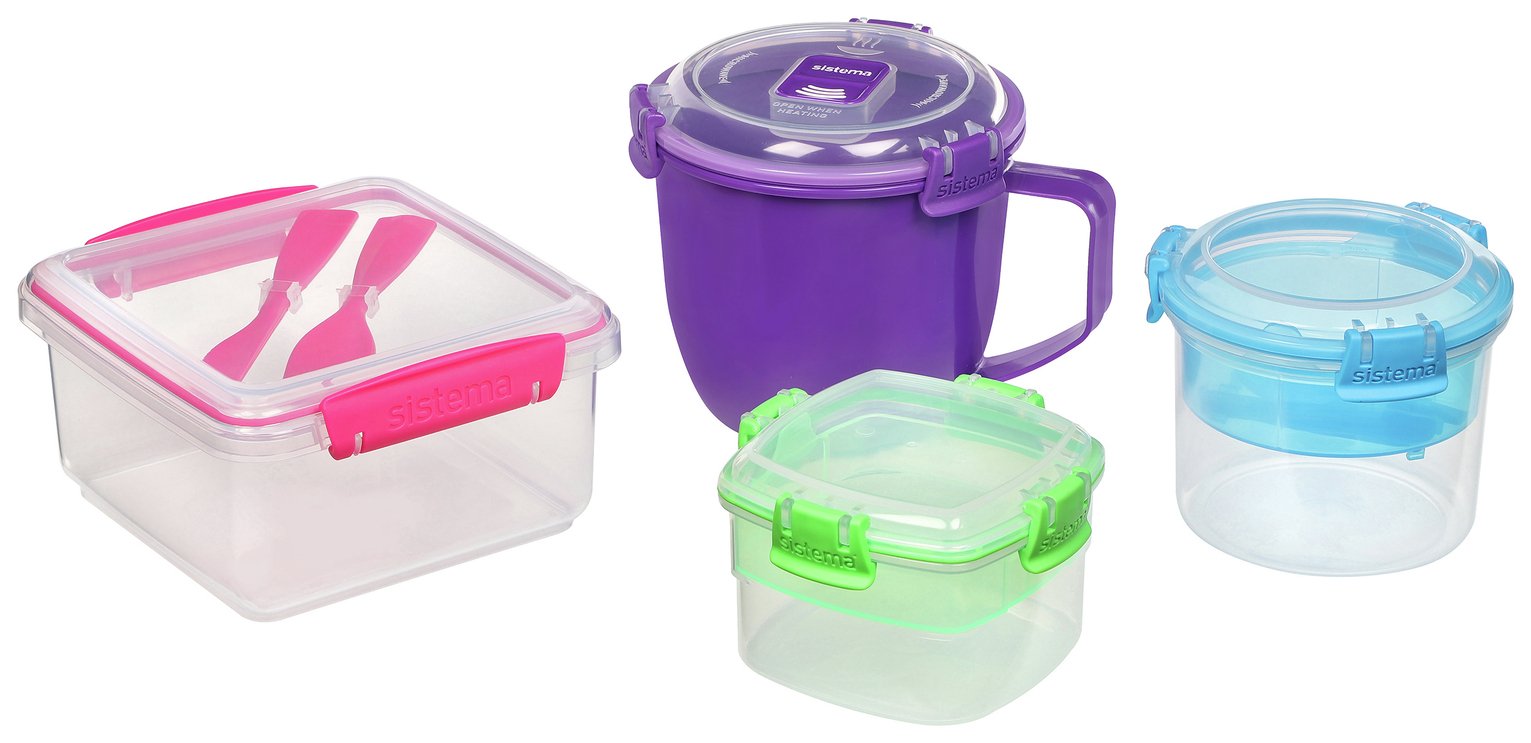 Sistema On the Go Food Storage Set - 4 Pack