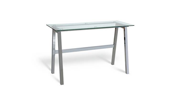 Buy Argos Home Mirano Office Desk Clear Glass Desks Argos