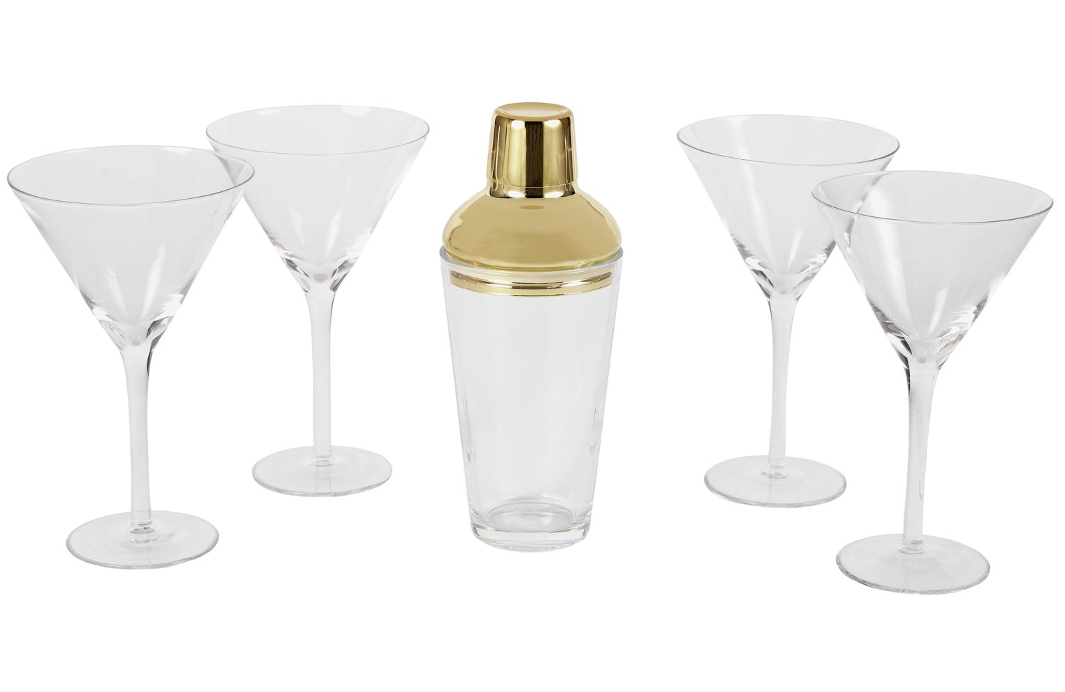 Argos Home Cocktail Shaker and 4 Glass Set