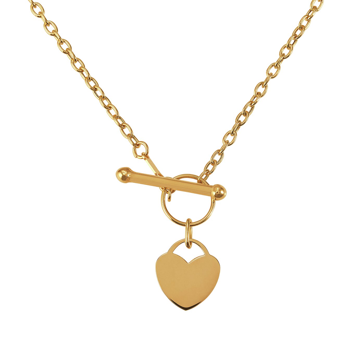 Revere 9ct Gold Mini Heart T-Bar 16inch Necklace Review