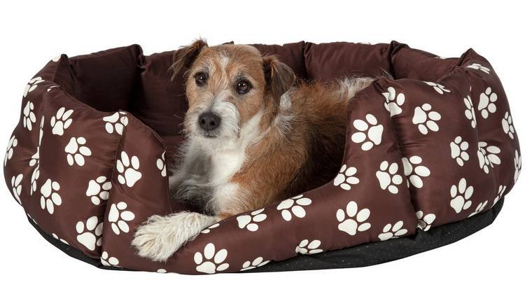 Paw Print Oval Pet Bed - Large