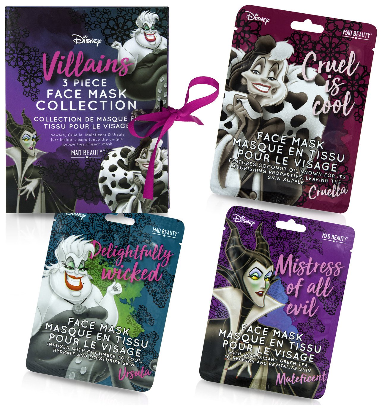 Disney Villains Sheet Face Masks Gift Set