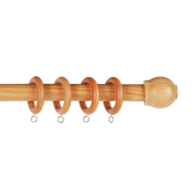 Argos Home Wooden Fixed Curtain Pole - 180cm 0