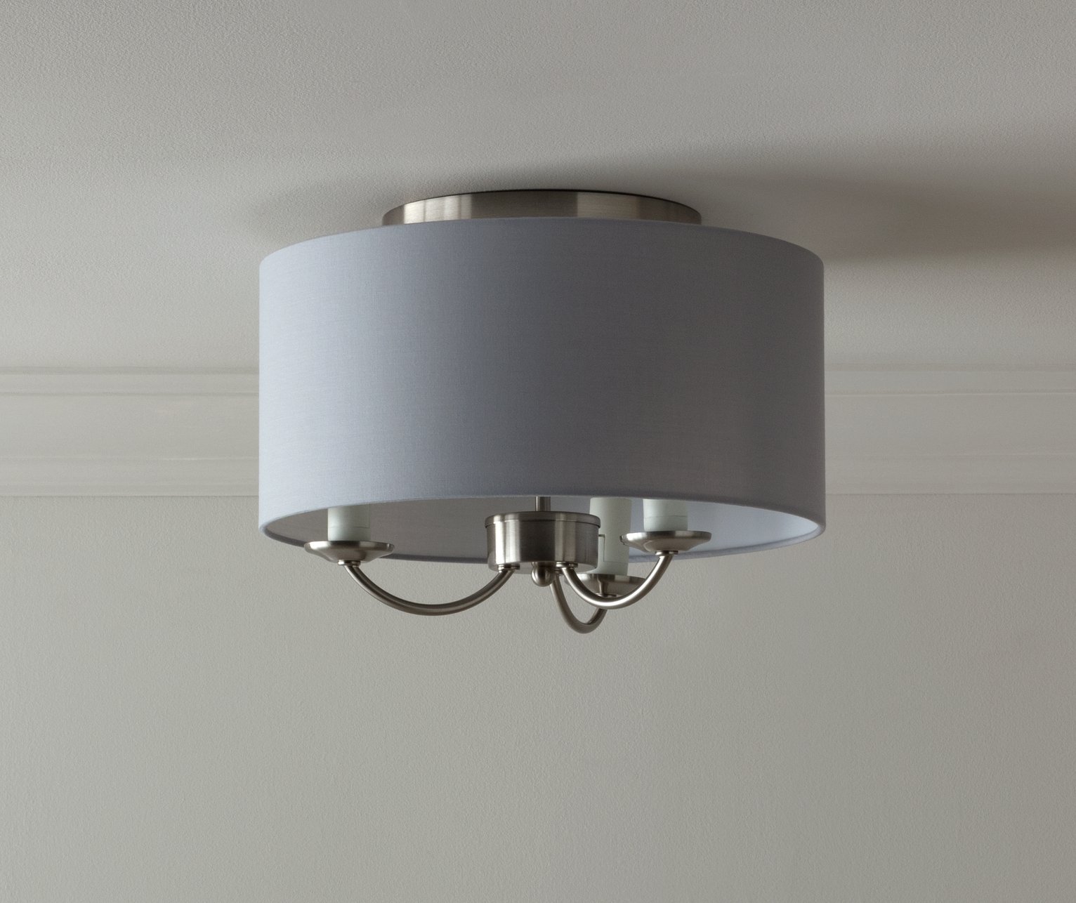 Argos Home Highland Lodge Metal Flush Ceiling Light - Grey