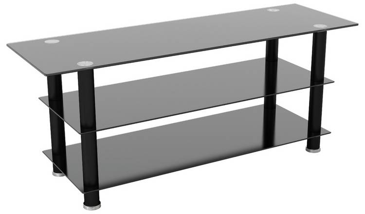 Glass deals tv console