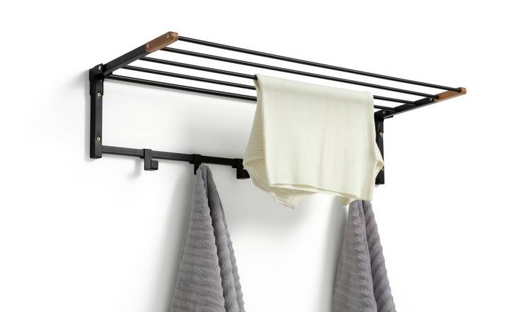 Argos Home 4.5m Wall Mounted Clothes Airer with Hooks