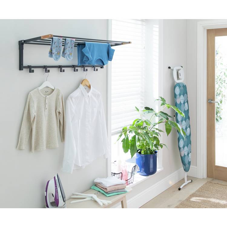 Argos Home 4.5m Wall Mounted Clothes Airer with Hooks 0
