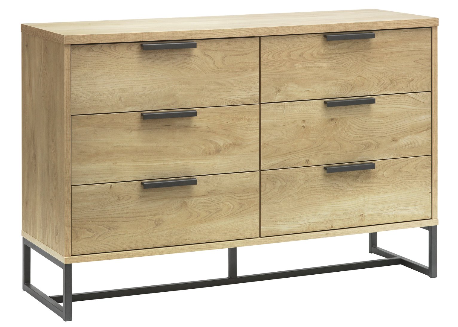 Argos Home Nomad 3+3 Drawer Chest of Drawers - Light Oak Eff