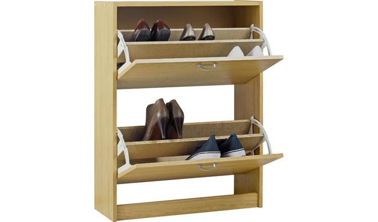 Argos Home Maine 4 Shelf Shoe Storage Cabinet - Oak