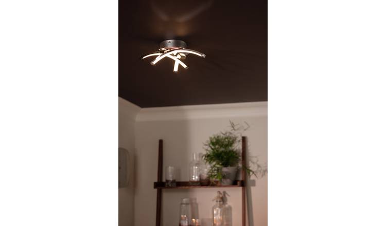 Argos Home Criss Cross Flush to Ceiling Light - Chrome