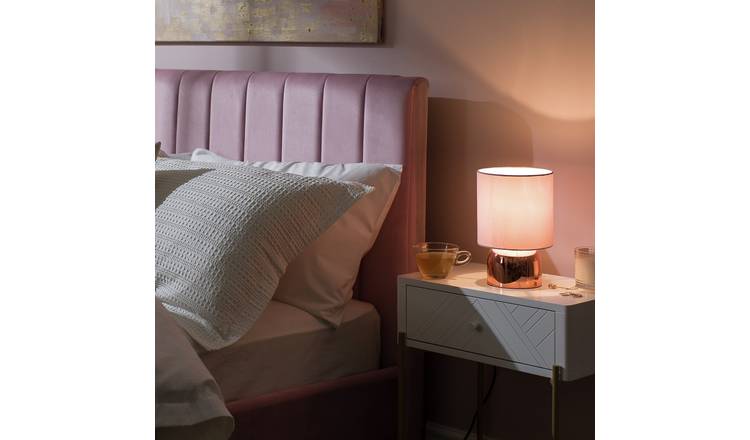 Argos Home Pair of Touch Table Lamps -Rose Gold & Blush Pink