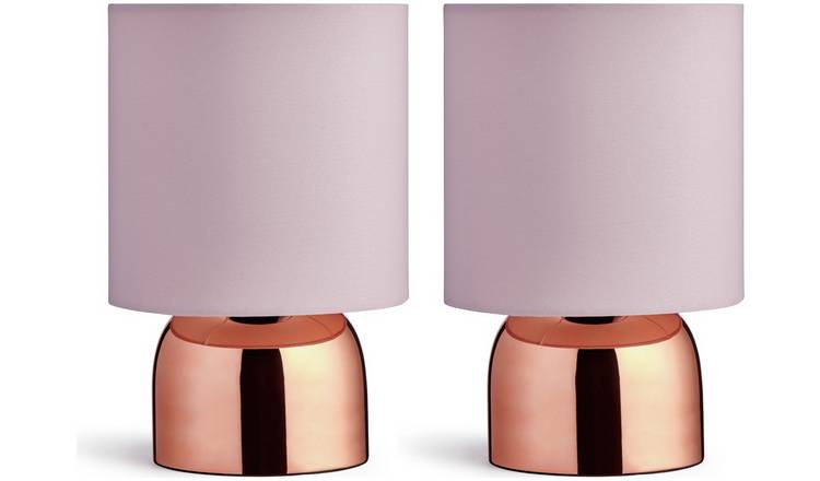 Buy Argos Home Pair of Touch Table Lamps -Rose Gold & Blush Pink | Table  lamps | Argos