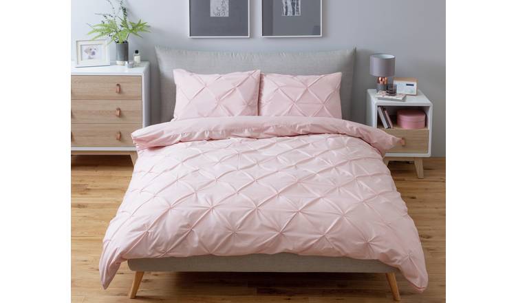 Buy Habitat Hadley Pintuck Blush Pink Bedding Set Kingsize Duvet Covers And Sets Habitat 2381