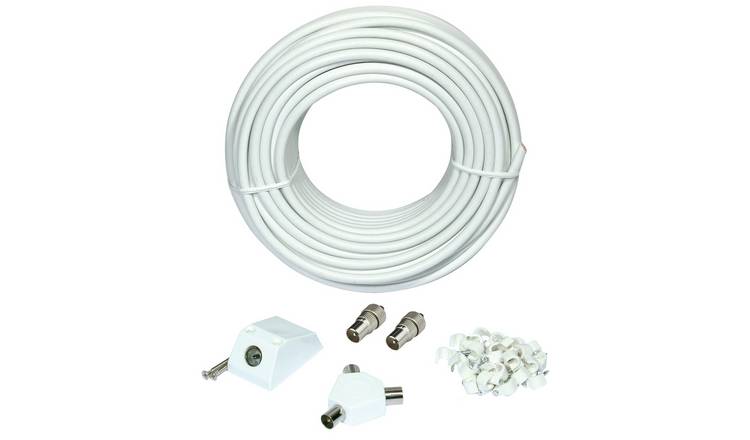 Buy 25m Aerial Extension Lead White TV aerial cables and