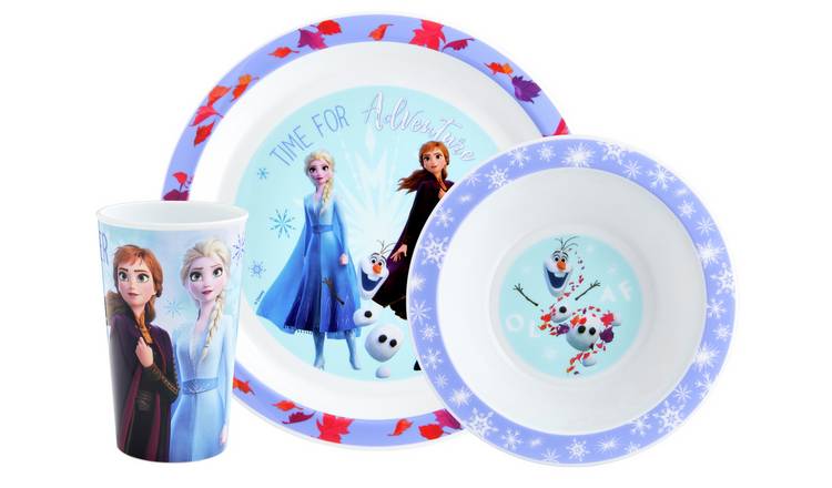 Plate Official Frozen Characters 5 Piece Coloured BPA Free Melamine Dining Set Spoon and Fork Dinnerware Set for Children Bowl Tumbler 