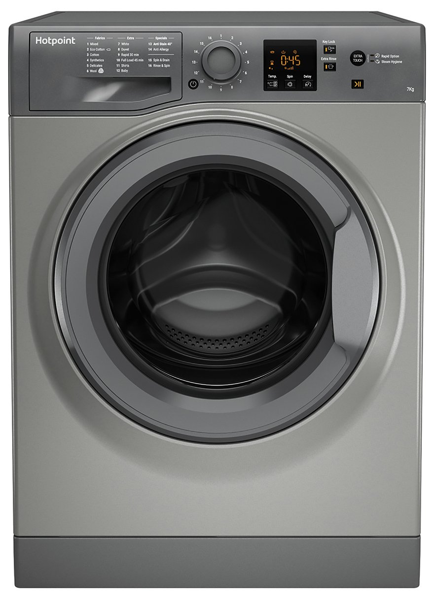 Hotpoint NSWM743UGG 7KG 1400 Spin Washing Machine - Graphite