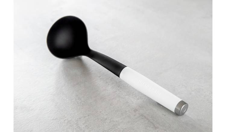 KitchenAid Classic Soup Ladle, One Size, Black 2 & Classic Basting Spoon,  One Size, Black 2