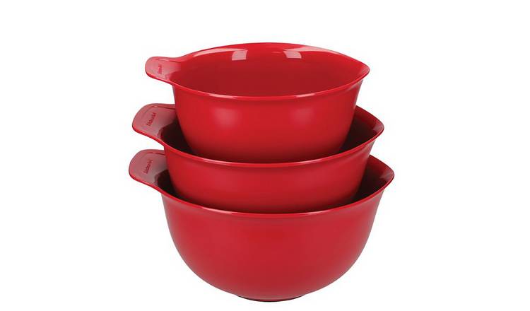KitchenAid Set of 3 Mixing Bowls - Empire Red
