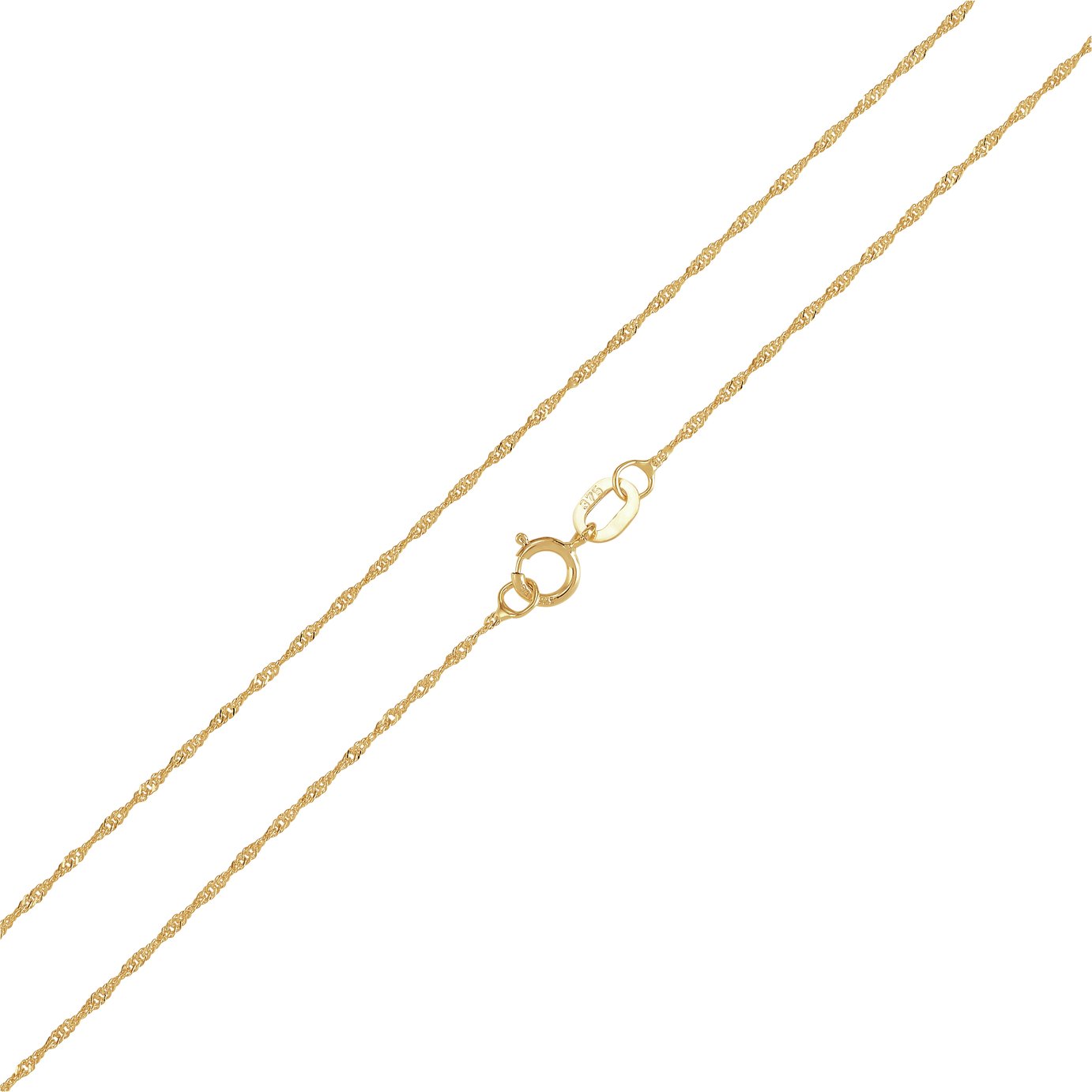 Revere 9ct Gold Twist Curb Chain 18 Inch Necklace