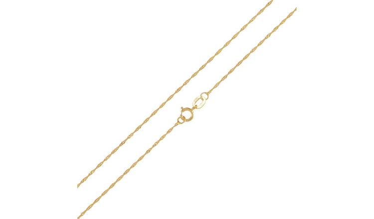 Buy Revere 9ct Gold Twist Curb Chain 18 Inch Necklace | Womens ...