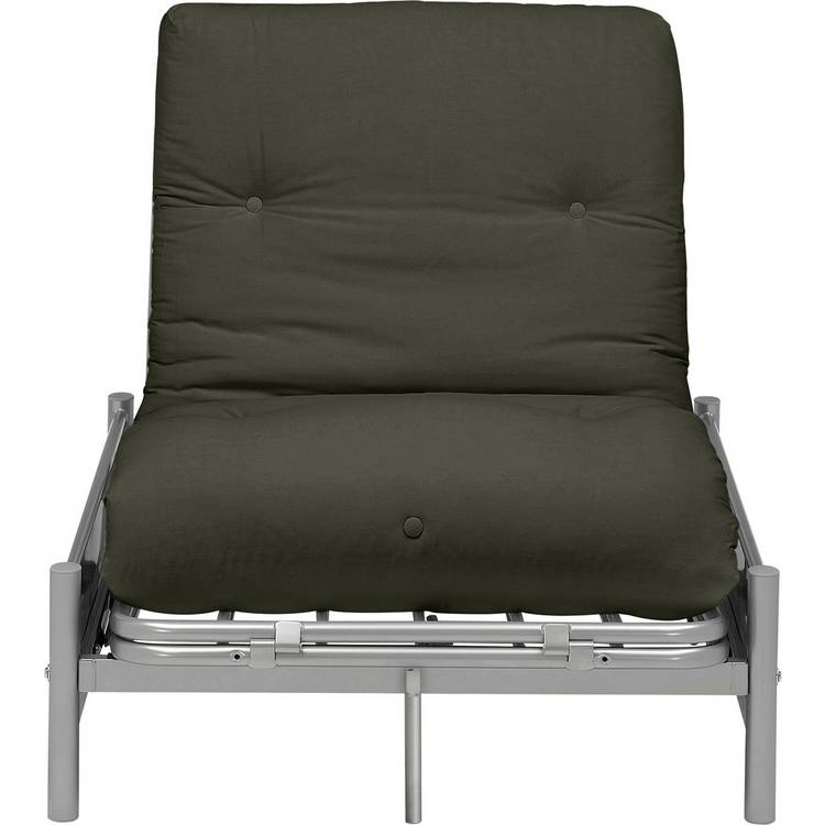 Argos Home Single Futon Metal Sofa Bed with Mattress - Grey 0