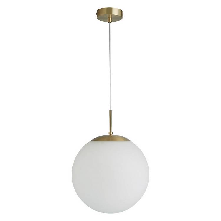 Habitat Boyd Glass & Metal Pendant Light - Brass 0