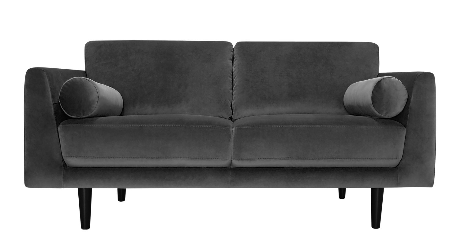Argos Home Jackson 3 Seater Velvet Sofa - Charcoal