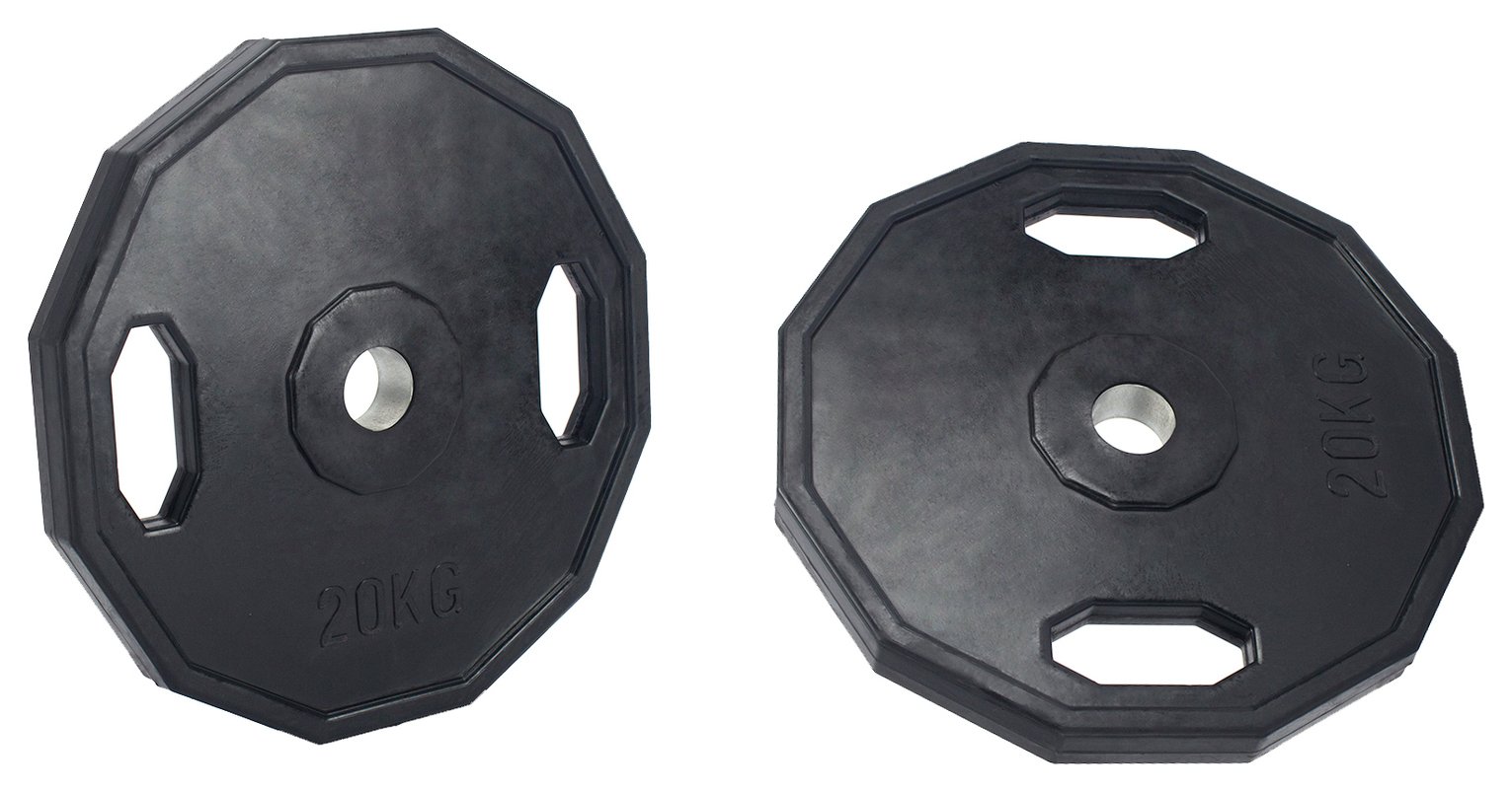 Pro Fitness Olympic Rubber Weight Plates 2 x 20kg